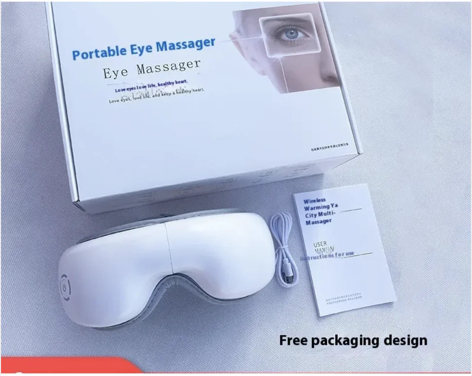 Bluetooth Eye Massager with Vibration and Hot Compress for Relief - Relief