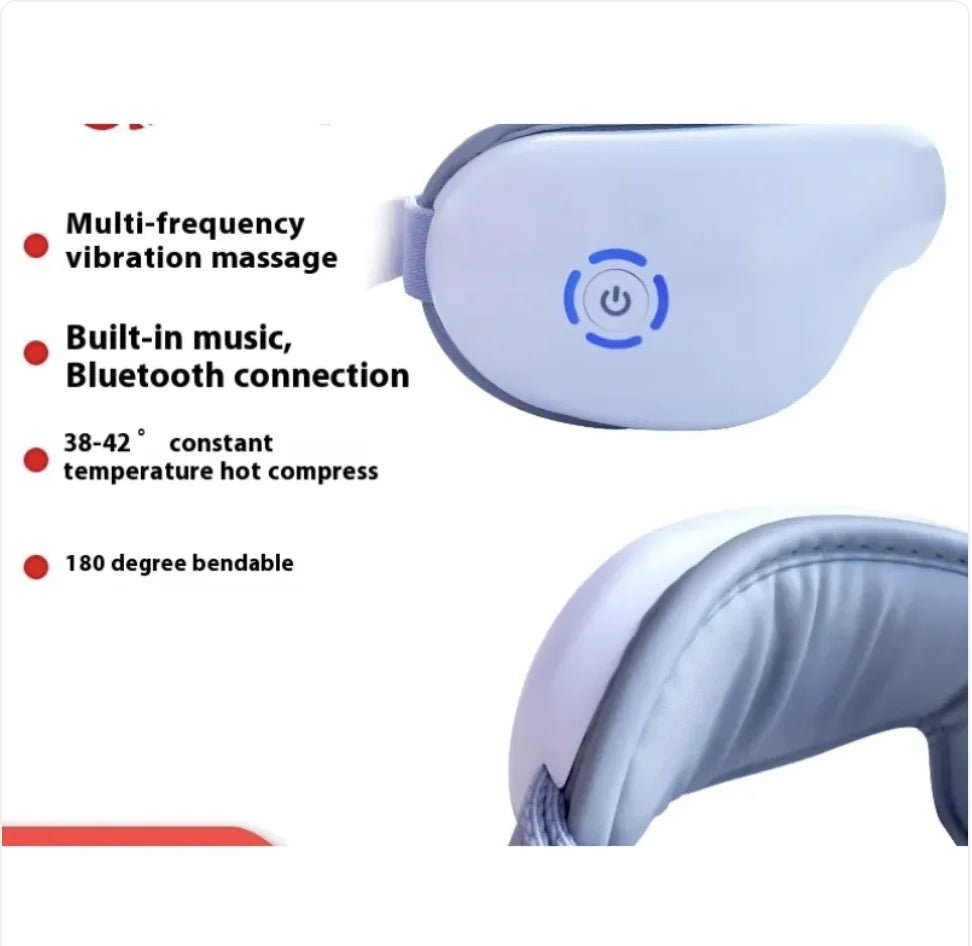 Bluetooth Eye Massager with Vibration and Hot Compress for Relief - Relief